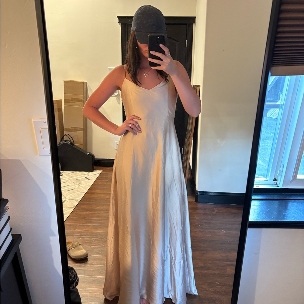 Show Me Your MuMu Silver Spaghetti Strap Sleeveless Maxi Sundress
